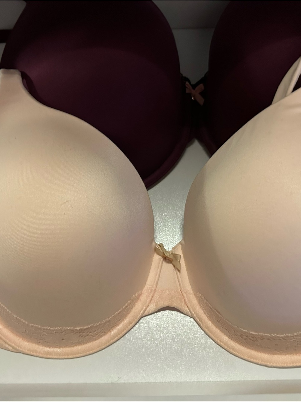 Victoria's Secret Lined Perfect Coverage Bra in Pale Pink with lace trim